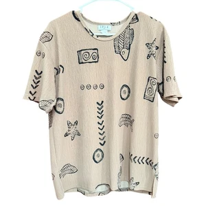 J.P.L.A Fashion of California Novelty Print Top Unique Pattern Size L - Picture 1 of 5