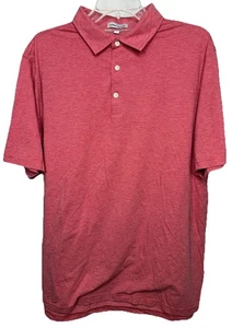 Peter Millar Polo Shirt Men's XL Red White Stripe Pima Cotton Silk Blend - Picture 1 of 7