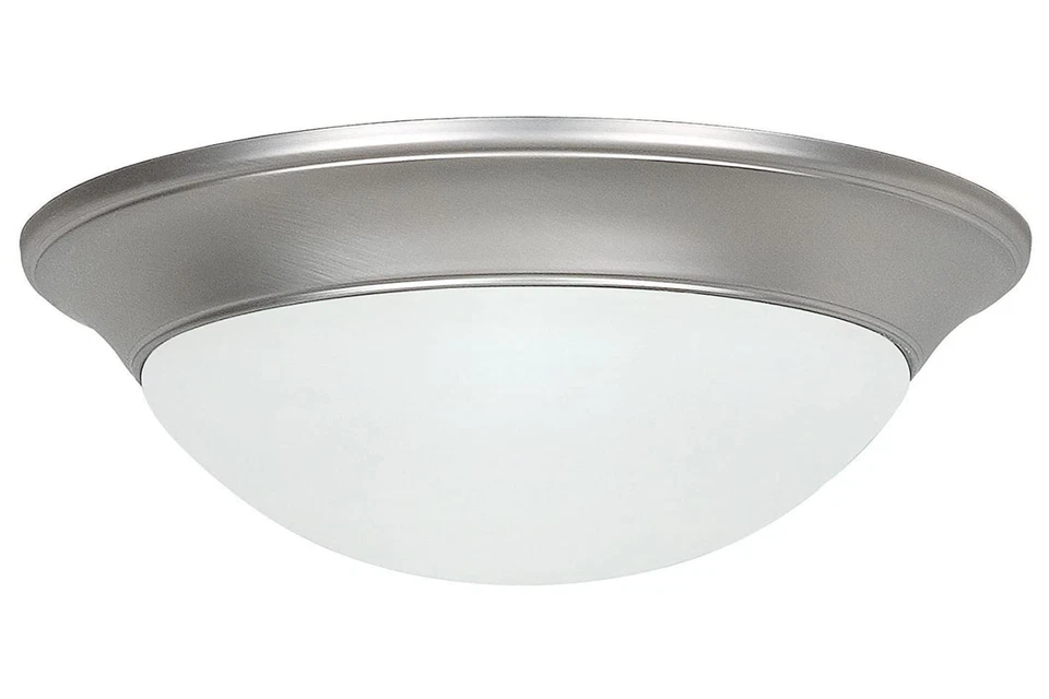 Sunset Lighting 2-Light Flush Mount 13W w/ Twist on Satin Opal Glass, Satin Nick - Image 1 of 1