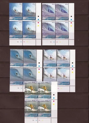 Micronesia 786-795, 799 MNH Surfing Definitives Plate Blocks ZAYIX 0825L1762 - Image 1 of 2