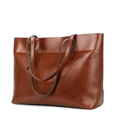 Kattee Vintage Genuine Leather Tote Shoulder Bag for Women Satchel Handbag wi... - Image 1 of 4