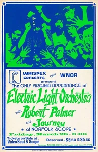 Electric Light Orchestra, Journey 1976 Norfolk, VA Framed Concert Poster - Picture 1 of 2