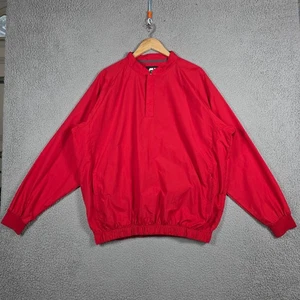 Footjoy FJ Pullover Uomo XL 1/4 Snaps Rosso Golf Giacca Ripstop Giacca a Vento Preppy - Foto 1 di 11