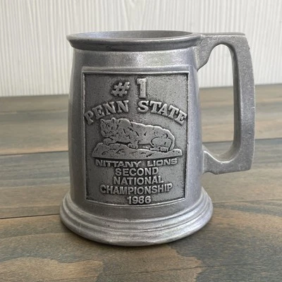 Vintage 1986 Penn State PSU Football Second National Championship Pewter Mug F8 - Image 1 of 4