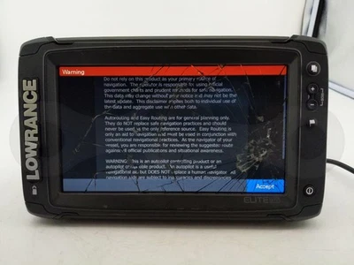 LOWRANCE ELITE 9 TI2 SONAR BOAT FISHFINDER CHARTPLOTTER SCREEN HEAD UNIT DISPLAY - Image 1 of 4