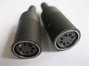 4 Pcs DIN Jack Female Connector 7 Pin with Plastic Handle New - Afbeelding 1 van 4