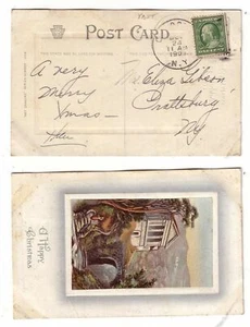 ca. 1910 Christmas PC - Rural scene stk#YAIY - Picture 1 of 1