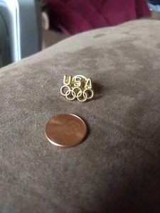 Vintage 1970's U.S.A. Olympic Sports Team Athlete Gold Lapel Pin,Hat Pin,Tie Tac - Picture 1 of 2