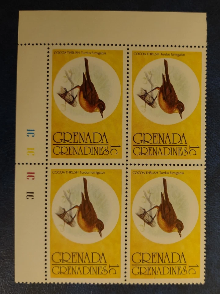 British Colonies Grenada Stamp - 1976 Block of 4 Coca Thrush / Bird - MNH - Image 1 of 1