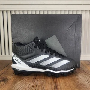 Adidas Adizero Impact.2 Mid Kid Sz 3.5 Black White Football Molded Cleats IF5108 - Picture 1 of 11