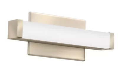 Barra de luz de tocador LED de níquel cepillado Lithonia Lighting 12" color de luz conmutable Foto 1 de 4