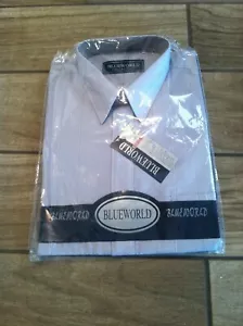 Nueva talla 41/42 BlueWorld Collection para hombre con botones al amanecer a rayas - Imagen 1 de 5