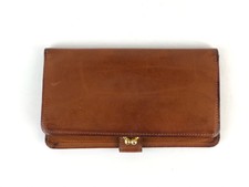Coach Vintage Wallet Saddle Leather Brown Coin Purse Checkbook Credit Bifold 