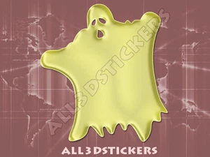 3D Sticker Decal Resin Domed Ghost Phantom Specter Adhesive Decal Gold - Picture 1 of 1