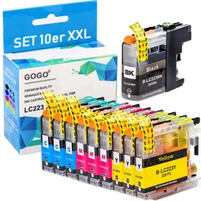 10x XXL Patronen kompatibel für Brother LC-223 MFC-J4420DW MFC-J480DW MFCJ5320DW - Bild 1 von 4