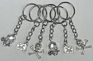 6 PIRATE Keyrings Party Bag Fillers, Prizes, Tombola, Halloween, Birthday Party - Picture 1 of 5