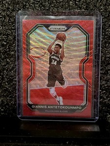 2020-21 PANINI PRIZM RED WAVE RUBY PRIZM GIANNIS ANTETOKOUNMPO BUCKS #111 Center