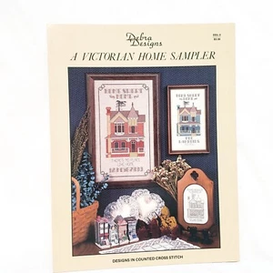 A Victorian Home Sampler Cross Stitch Leaflet Debra Designs 1987 House - Picture 1 of 5