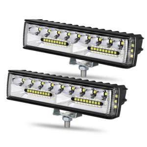 2Pcs 6" White Square Side Shooter Spot Flood Beam LED Pod Lights LED Light Bar - Picture 1 of 12