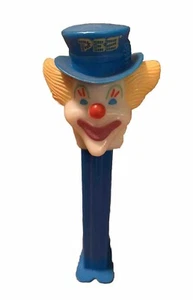 PEZ DISPENSER 1970 Clown Head w/ Blue Stem Vintage Candy Dispenser Slovenia - Picture 1 of 12