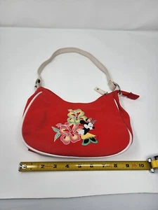 MINNIE MOUSE Flower Graphic Purse & Handbag Red & White Small Shoulder Bag Y2K - Picture 1 of 10
