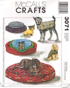 ABRIGOS Y CAMAS PARA PERROS 3 Tallas S, M, L McCall's 3071 SIN CORTAR Patrón de Costura ©2000 - Imagen 1 de 3