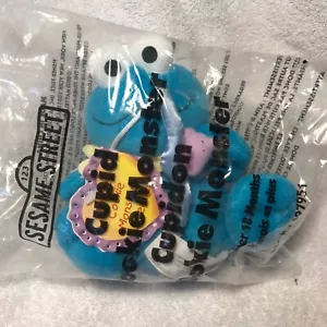 Vintage 2003 Cookie Monster Valentines Plush Sweetie Cupid Fisher Price 5” Mini - Picture 1 of 6