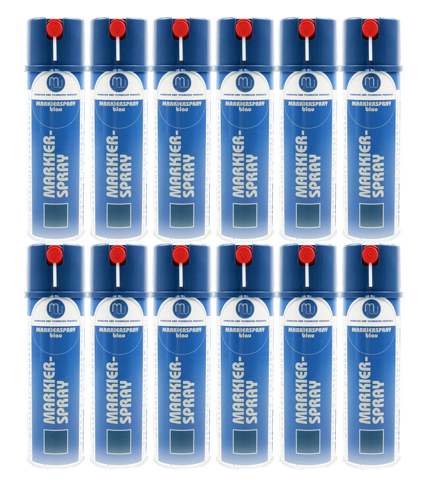 WERKSTATT-PRODUKTE GMBH 12 x MW Markierspray Markierungsfarbe Markierungsspray Signierspray BLAU 500ml