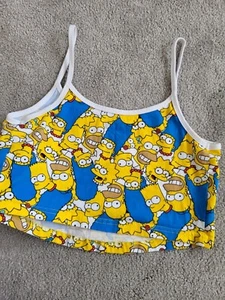 The Simpsons T Shirt Womens XS 6-8 Lisa Simpson Crop Top Primark New - Picture 1 of 3