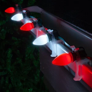 50 C7 OptiCore Candy Cane Red White LED Christmas String Lights, Green Wire 50ft - Picture 1 of 13