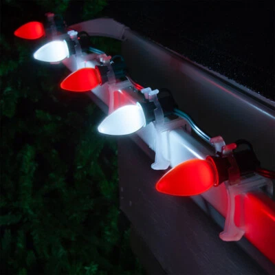 50 C7 OptiCore Candy Cane Red White LED Christmas String Lights, Green Wire 50ft - Image 1 of 3