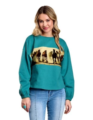 Sudadera Roper Western para mujer polar Turq 03-038-0514-6174 BU Foto 1 de 2