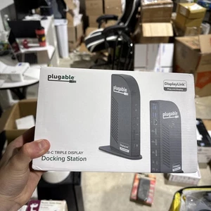 Plugable USB-C Triple Monitor Docking Station - Brand New - Afbeelding 1 van 2