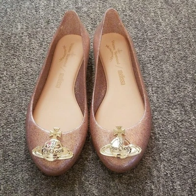 Vivienne Westwood Melissa Pink Rubber Pumps Flat Shoes Size:USA5 New - Image 1 of 4
