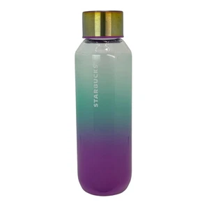 Starbucks Teal Blue Purple Gradient Ombre Glass Reusable Water Bottle 20 oz - Picture 1 of 10