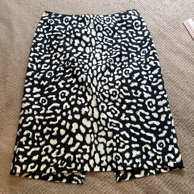 Falda para mujer White House Black Market 00 negro blanco estampado de guepardo Foto 1 de 4