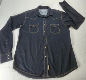 WRANGLER RETRO WESTERN PREMIUM PEARL SNAP SHIRT SCHWARZ HERREN LARGE TOP - Bild 1 von 2