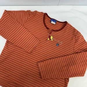 Vintage Pooh Damen gestreift bestickt Pooh Honigbienen Langarm VNeck Top XL - Bild 1 von 13