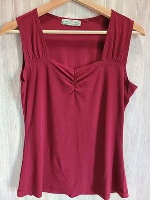 Blusa sin mangas roja vintage Suzie talla S tejida elástica estilo Y2K Foto 1 de 4