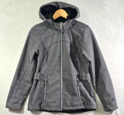 Chaqueta para mujer ZeroXposur forrada de lana cremallera completa gris con capucha talla S Foto 1 de 4