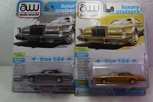 NEW Auto World Luxury Cruisers Gold & Silver 79 LINCOLN CONTINENTAL Lowriders - Picture 1 of 3