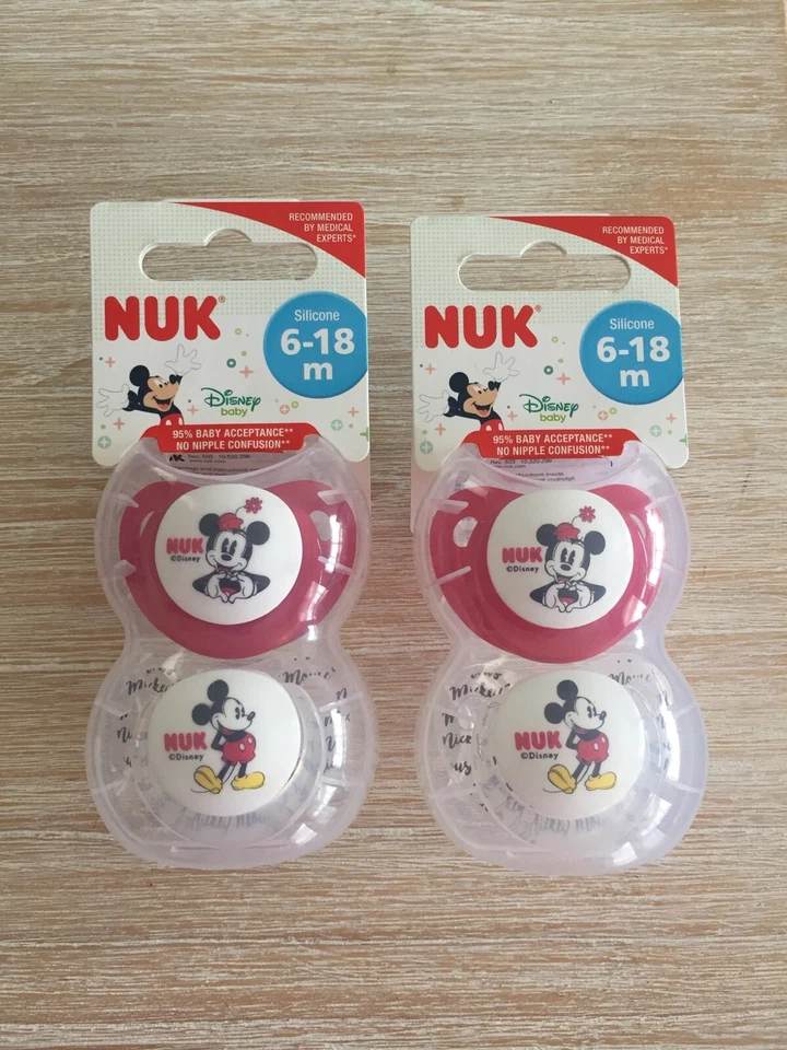 NUK Disney Mickey Mouse Silicone Soother (6-18 Months) 4 soothers total - image 1 of 1