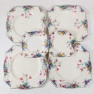 6 Platos Vintage Royal Winton Grimwades Stoke on Trent Inglaterra Floral 10" 6.25" - Imagen 1 de 18