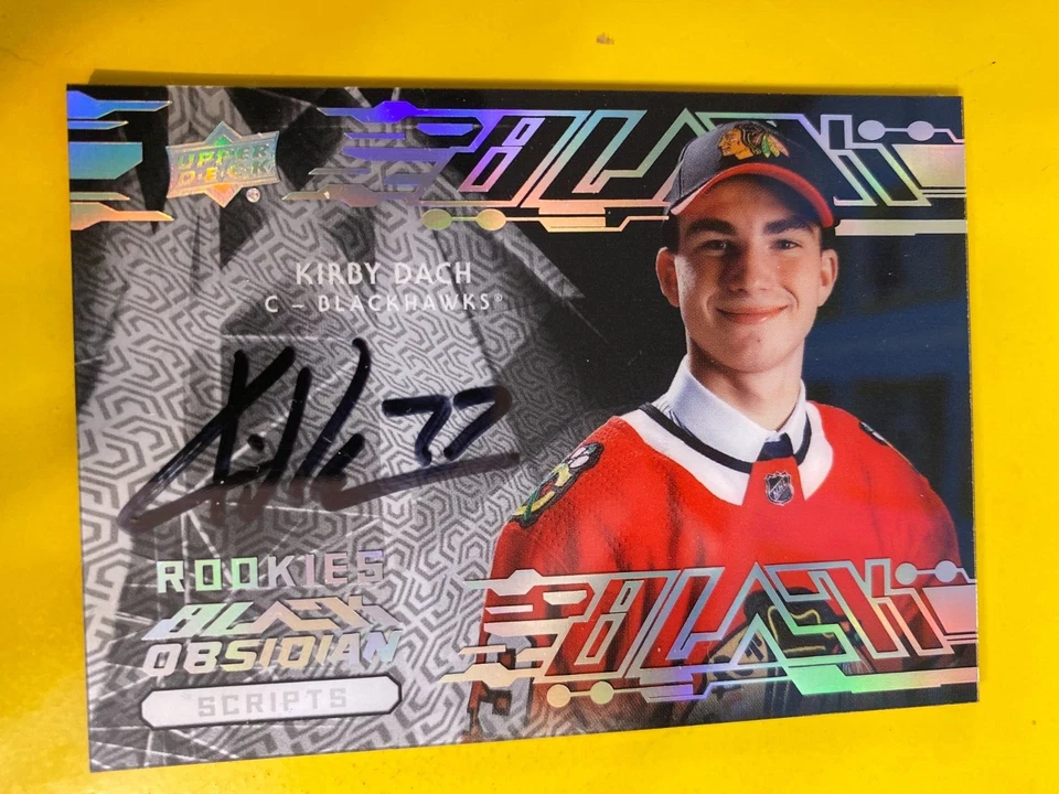 RS20574  2019-20 UD Black Obsidian Scripts Rookies #OSKD Kirby Dach AUTOGRAPH - Image 1 of 2