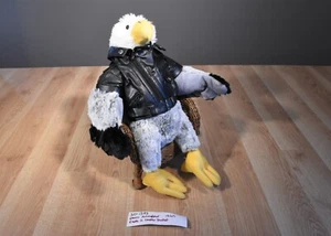 Nanco Animaland Bald Eagle 2005 felpa con una chaqueta de cuero negra (310-1393) - Imagen 1 de 3