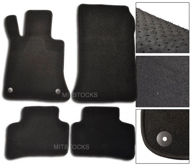 FIT FOR 2009-2015 MERCEDES BENZ X204 GLK BLACK NYLON CARPET FLOOR MATS 4 PIECES - Image 1 of 1