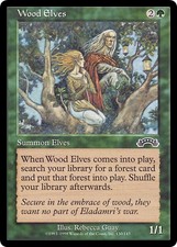 WOOD ELVES ~mtg EX/VLP Exodus Common x4