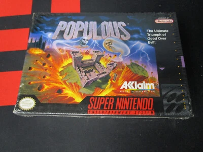 Nuevo Populous SNES Super Nintendo sellado de fábrica costura en H Foto 1 de 4