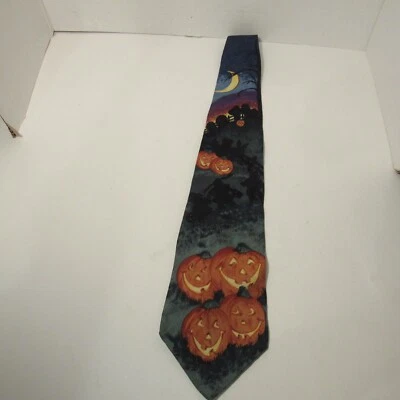 Celebrations! Mens Multicolor Silk Tie, Halloween Theme w/Pumpkins by Hallmark - Image 1 of 4