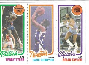 Tyler/Thompson/Taylor Gradable Topps 1980-81  3 Panel  (27)